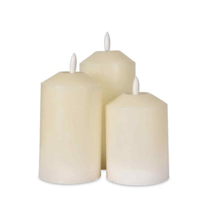 Set de 3 bougies piliers LED ivoire
