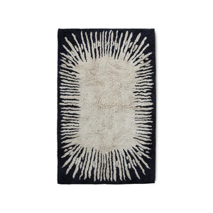Tapis de bain en coton Noir et blanc