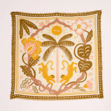 Charger l&#39;image dans la galerie, Foulard &quot;Tiger in the palmeraie&quot; Bronze
