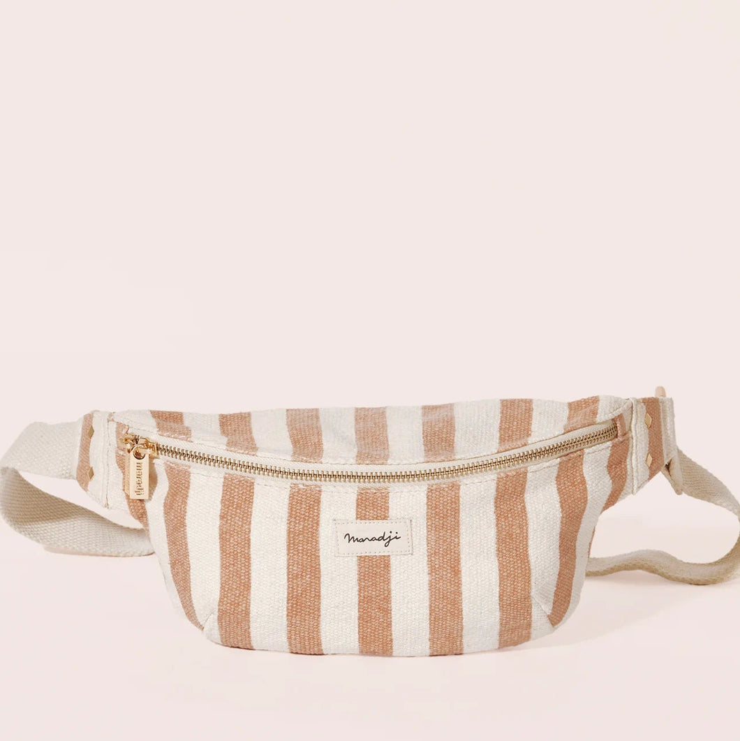Sac banane Nicole rayée rose