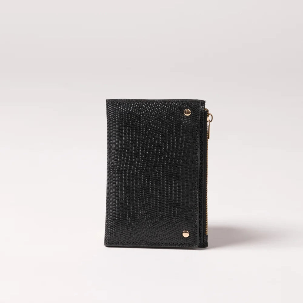 Portefeuille cuir Norma Lézard noir