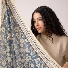 Charger l&#39;image dans la galerie, Foulard &quot;Indienne&quot; Bleu orage

