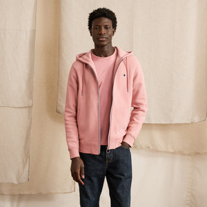 Sweat à capuche zippé rose FAGUO