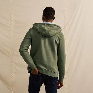 Sweat à capuche zippé kaki