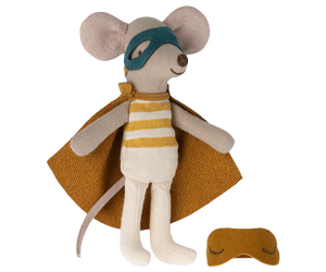Souris Super héros, Petit Frère et sa boîte assortie - Maileg