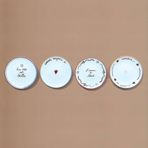 Set de 4 assiettes dessert amour en liberté