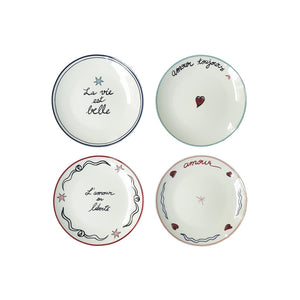 Set de 4 assiettes dessert amour en liberté