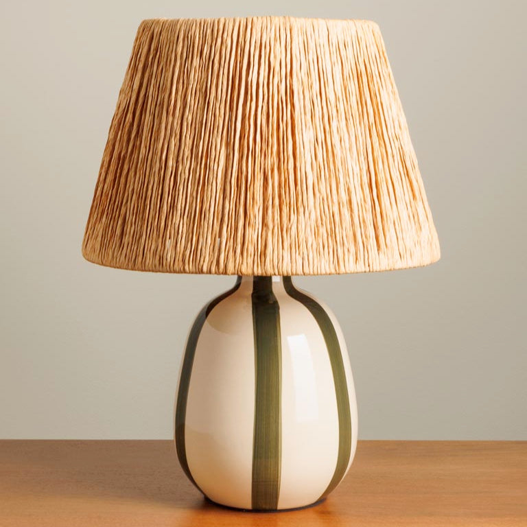 Lampe à poser Antibes rayée verte