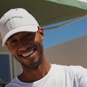 Casquette adulte - Grand Amour rayures crème