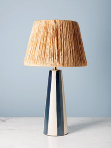 Lampe à poser Antibes rayée bleue