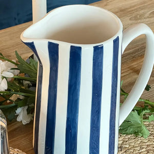 Pichet rayures bleu