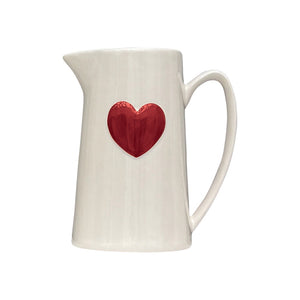 Pichet coeur rouge